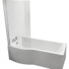 Ideal Standard Giovo Curve P-Shape Shower Bath Left-Hand Acrylic No Tap Holes 1700mm
