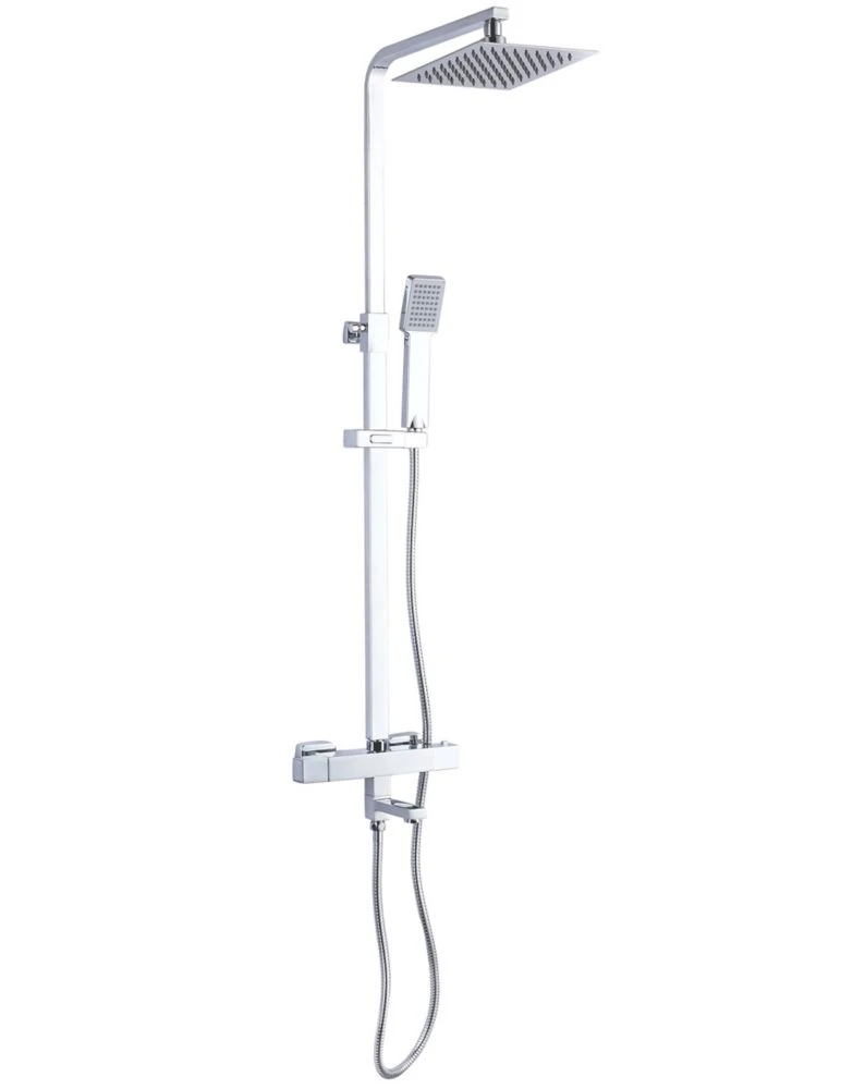 ETAL Socorro Rear-Fed Exposed Polished Chrome Thermostatic Bar Mixer Shower