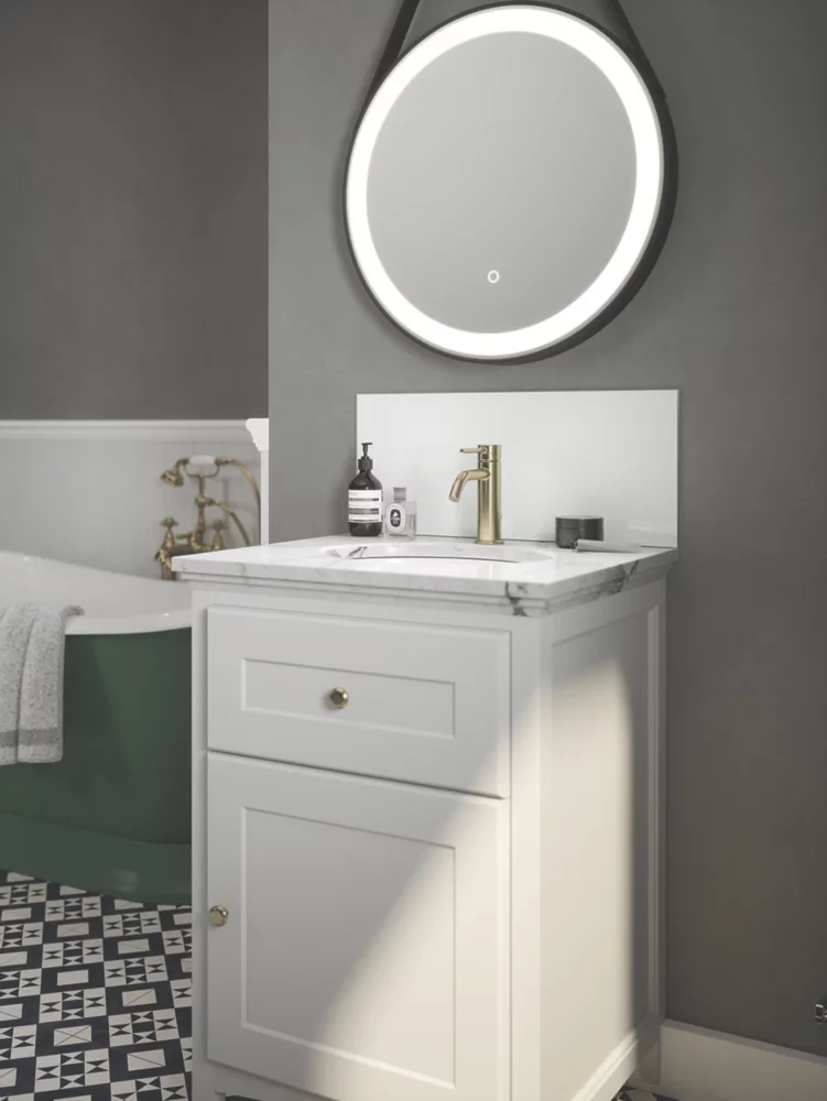 Splashback Glass Bathroom Splashback Gloss Ice White 600 X 250 X 4mm - Image 2