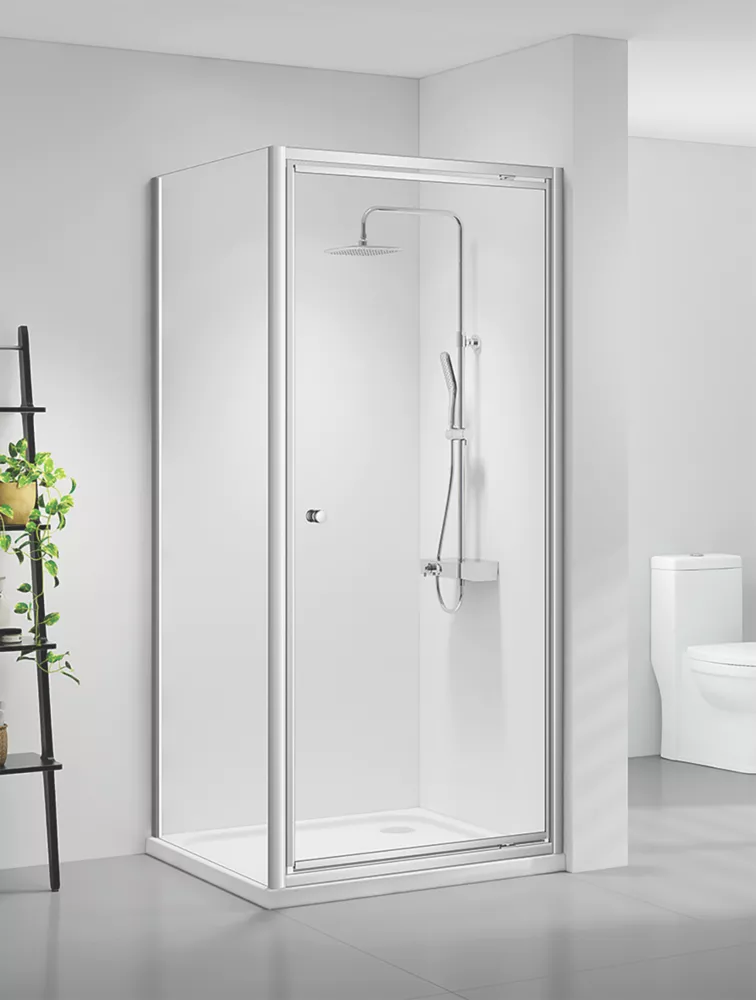 Triton Neo Six Framed Square Pivot Door Shower Enclosure Reversible Chrome 900 X 900 X 1850mm