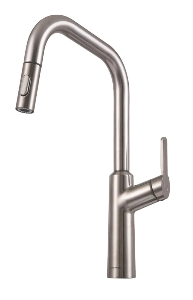 Clearwater Santor SAN20BN Single Lever Tap With Twin Spray Pull-Out Brushed Nickel PVD