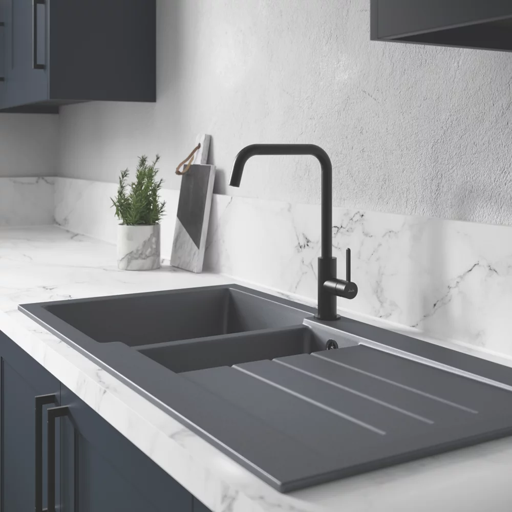 Abode Xcite 1.5 Bowl Granite Composite Kitchen Sink Grey Metallic Reversible 1000 X 500mm 3 Abode Xcite 1.5 Bowl Granite Composite Kitchen Sink Grey Metallic Reversible 1000 X 500mm - Image 3