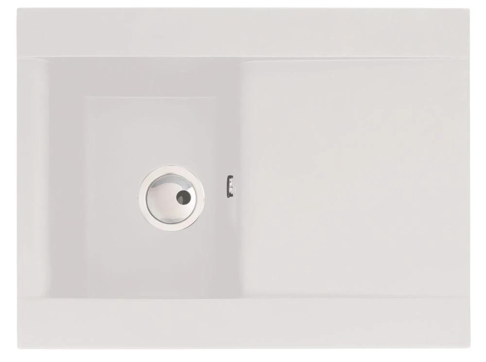 Abode Aspekt 1 Bowl Granite Composite Kitchen Sink White Reversible 716 X 500mm - Image 2