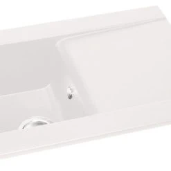 Abode Aspekt 1 Bowl Granite Composite Kitchen Sink White Reversible 716 X 500mm