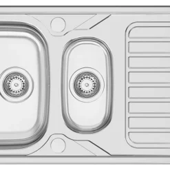 Clearwater Okio 1.5 Bowl Stainless Steel Kitchen Sink 1000 X 500mm