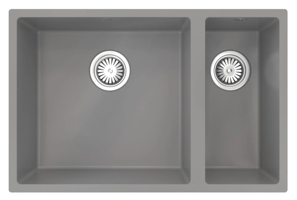 ETAL Comite 1.5 Bowl Granite Composite Kitchen Sink Matt Grey Left-Hand 670 X 440mm - Image 2