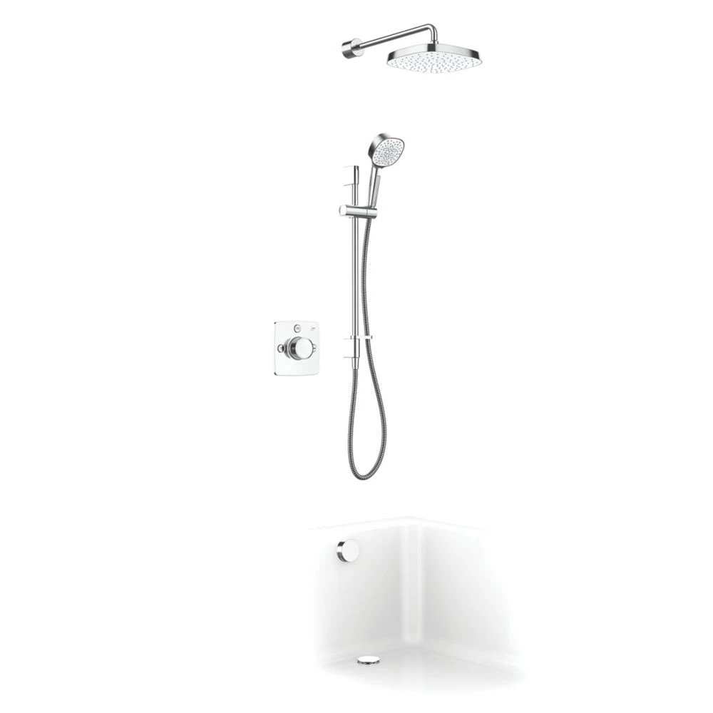 Mira Evoco Rear-Fed Concealed Chrome Thermostatic Built-In Mixer Shower & Bath Fill
