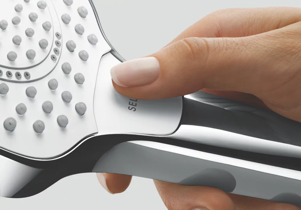 Hansgrohe Croma Select S EcoSmart Shower Handset White/Chrome 108 X 183mm - Image 2