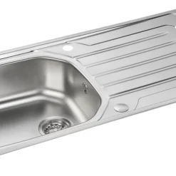 Carron Phoenix Onda 1 Bowl Stainless Steel Reversible Sink & Drainer 860 X 500mm