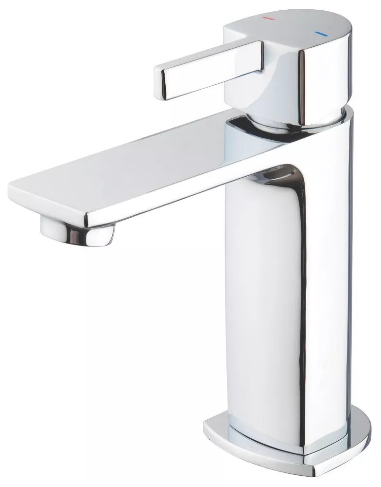 Swirl Brue Basin Mini Mono Mixer Tap With Clicker Waste Chrome