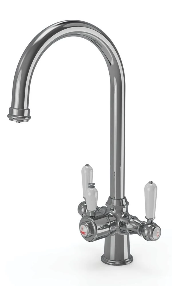 ETAL Traditional Cruciform 3-in-1 Hot Water Kitchen Tap Polished Chrome