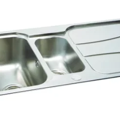 Carron Phoenix Zeta 1.5 Bowl Stainless Steel Reversible Inset Sink & Drainer 1030 X 510mm