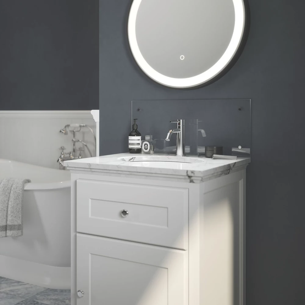 Splashback Glass Bathroom Splashback Clear Chrome 600 X 250 X 4mm - Image 2