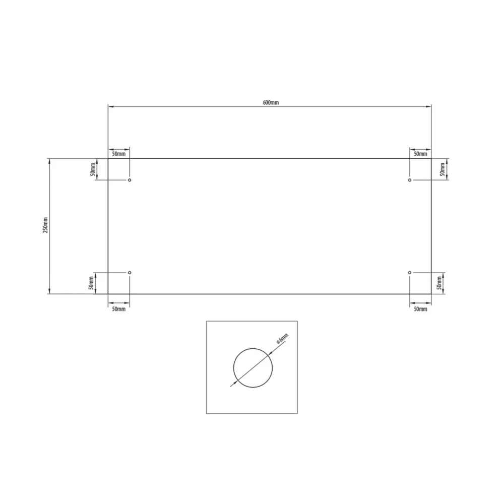 Splashback Glass Bathroom Splashback Clear Chrome 600 X 250 X 4mm - Image 3