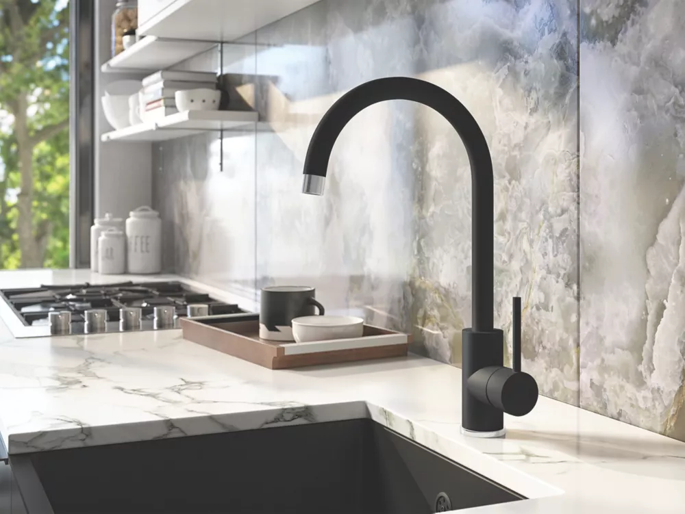 ETAL Sorrento Single Lever Kitchen Mixer Tap Matt Black - Image 2