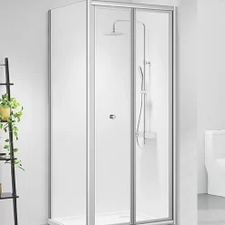 Triton Neo Six Framed Square Bi-Fold Door Shower Enclosure Reversible Chrome 900 X 900 X 1850mm