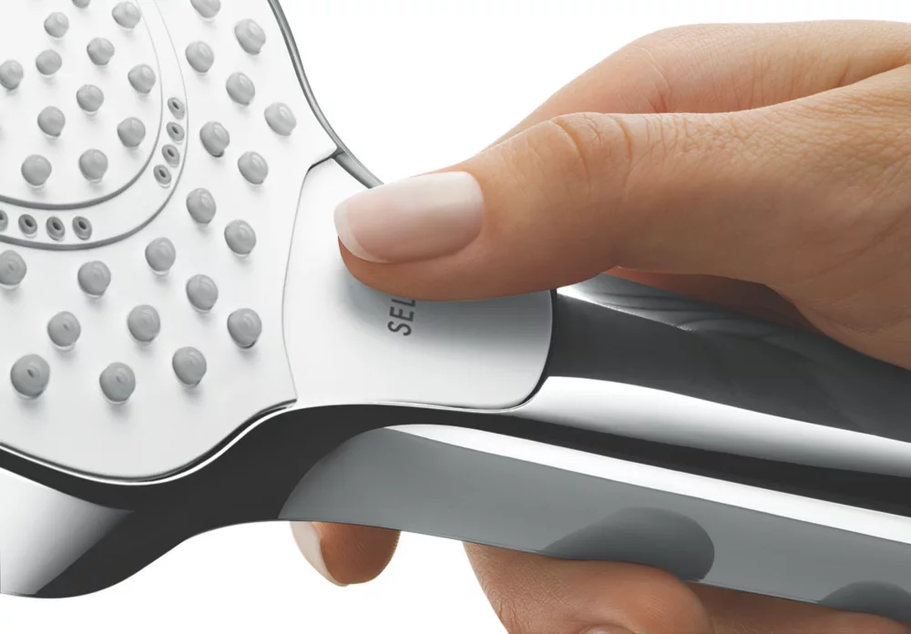 Hansgrohe Croma Select E EcoSmart Shower Handset White/Chrome 108 X 185mm - Image 3