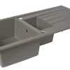 Essentials 1.5 Bowl Plastic & Resin Kitchen Sink & Drainer Grey Reversible 1000 X 500mm