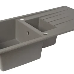 Essentials 1.5 Bowl Plastic & Resin Kitchen Sink & Drainer Grey Reversible 1000 X 500mm