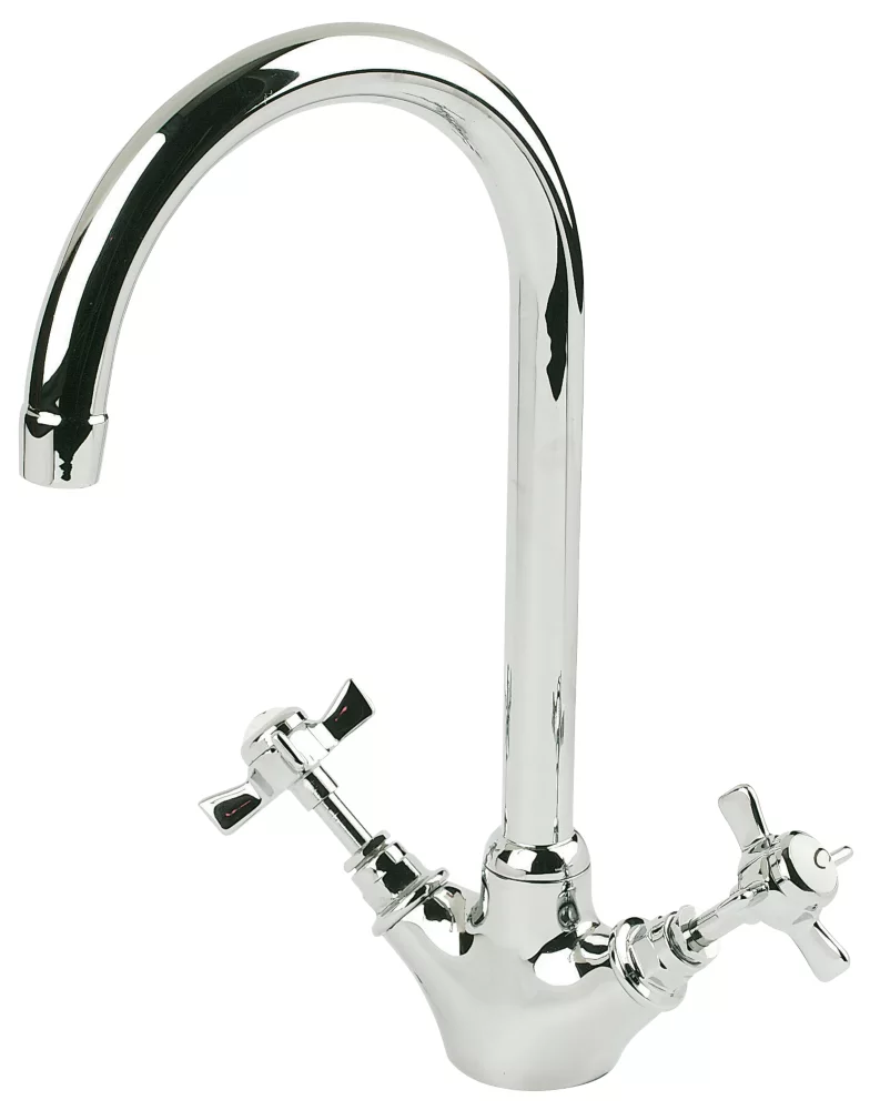 Swirl Premium High Neck Monobloc Mixer Kitchen Tap Chrome