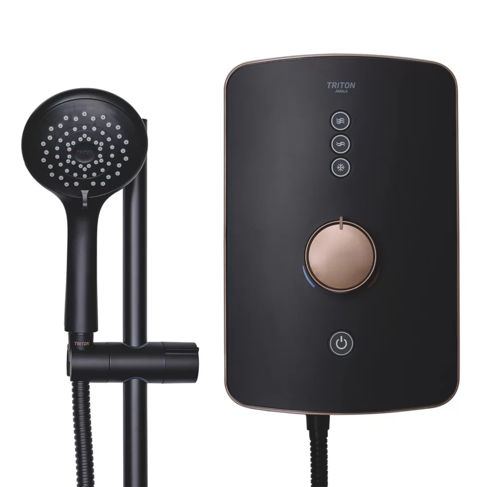 Triton Amala Black With Copper Accents 9.5kW Electric Shower - Image 2