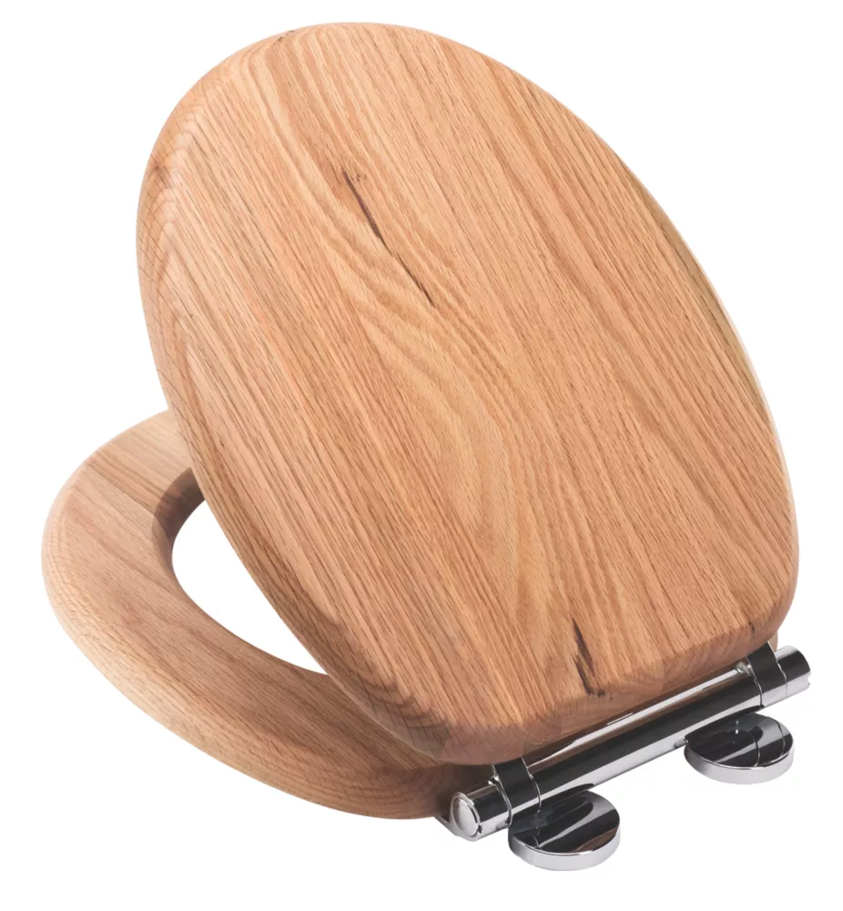 Croydex Rutland Soft-Close With Quick-Release Toilet Seat Solid Oak Natural - Image 3
