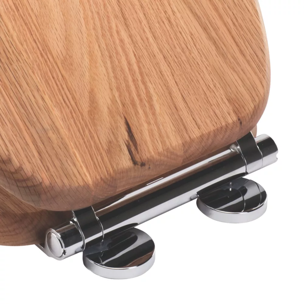 Croydex Rutland Soft-Close With Quick-Release Toilet Seat Solid Oak Natural - Image 4