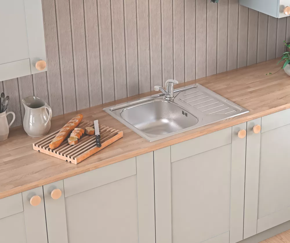 Clearwater OKIO 1 Bowl Stainless Steel Kitchen Sink & Drainer 650 X 500mm - Image 2