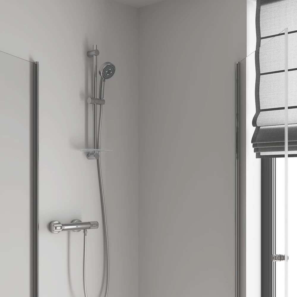 Grohe Precision Feel HP Rear-Fed Exposed Chrome Thermostatic Bar Mixer Shower - Image 4