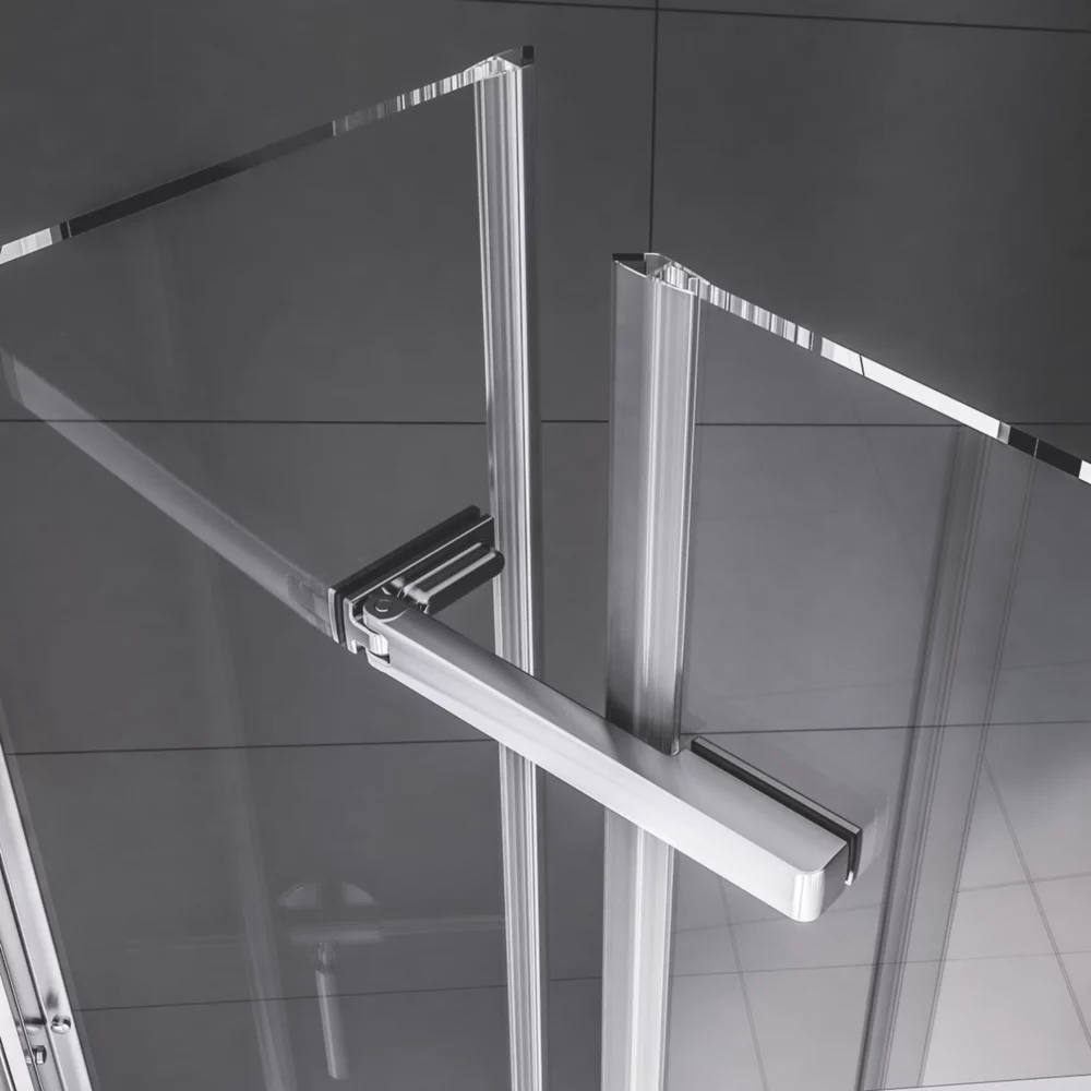 Aqualux Edge 6 Semi-Frameless Square Shower Enclosure LH/RH Polished Silver 900 X 900 X 1900mm - Image 5