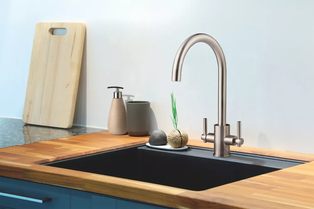 Clearwater Rococo Monobloc Mixer Tap Brushed Nickel PVD - Image 2