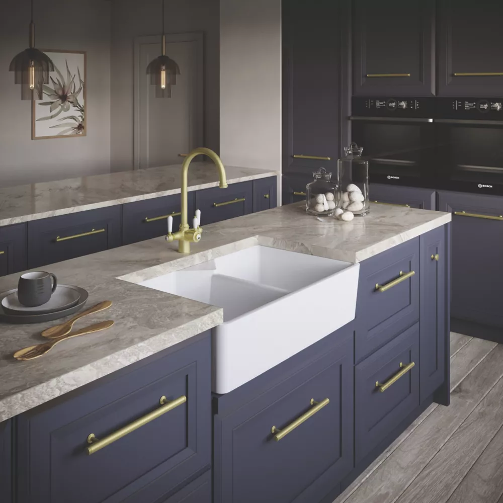 ETAL Comite 2 Bowl Granite Composite Belfast Kitchen Sink 800 X 500 X 216mm - Image 3