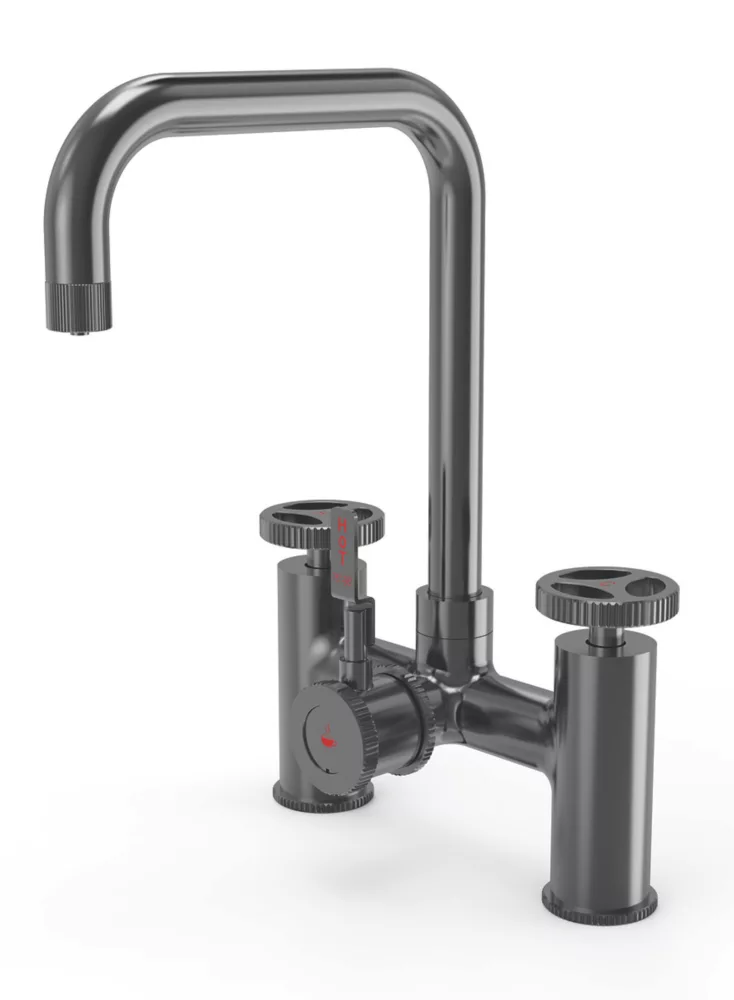 ETAL Industrial Bridge 3-in-1 Hot Water Kitchen Tap Matt Black