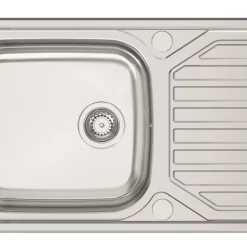 Clearwater OKIO 1 Bowl Stainless Steel Kitchen Sink & Drainer 860 X 500mm