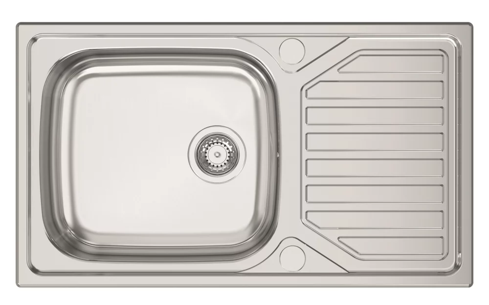 Clearwater OKIO 1 Bowl Stainless Steel Kitchen Sink & Drainer 860 X 500mm
