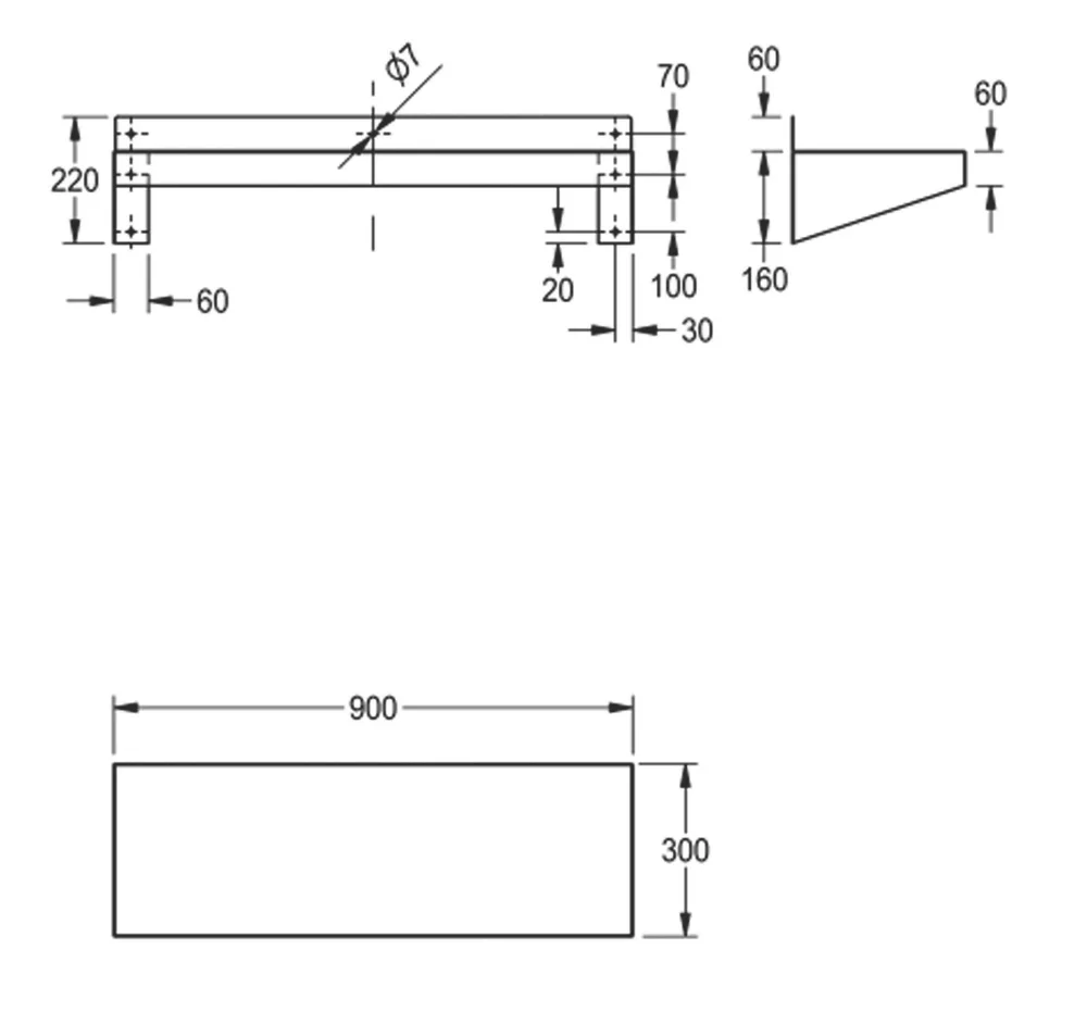 Franke Stainless Steel Kitchen Wall Shelf 900 X 300 X 220mm - Image 2