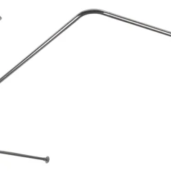 Croydex C-Shaped Shower Curtain Rail & Support Stainless Steel Chrome 2000mm