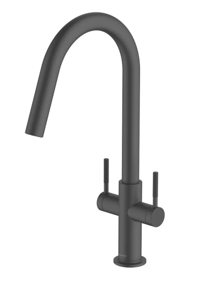 Clearwater Topaz J-Spout Monobloc Mixer Tap Matt Black