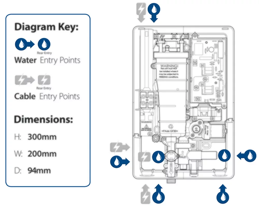 Triton Collection Matte Black 8.5kW Electric Shower - Image 4