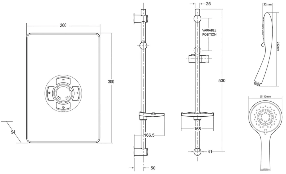 Triton Collection Matte Black 8.5kW Electric Shower - Image 5