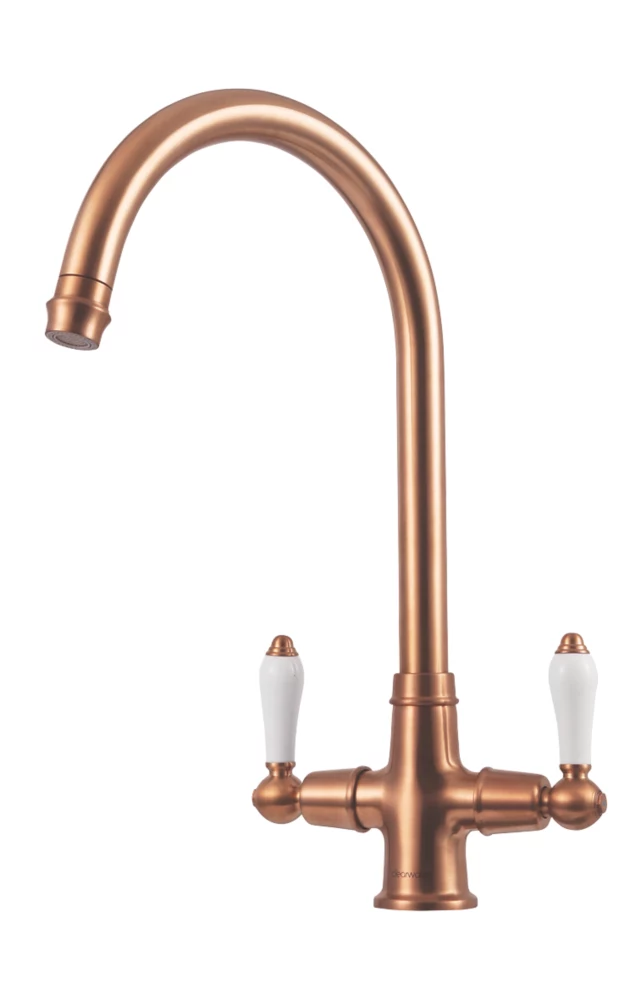 Clearwater Elegance Dual-Lever Monobloc Tap Brushed Copper PVD