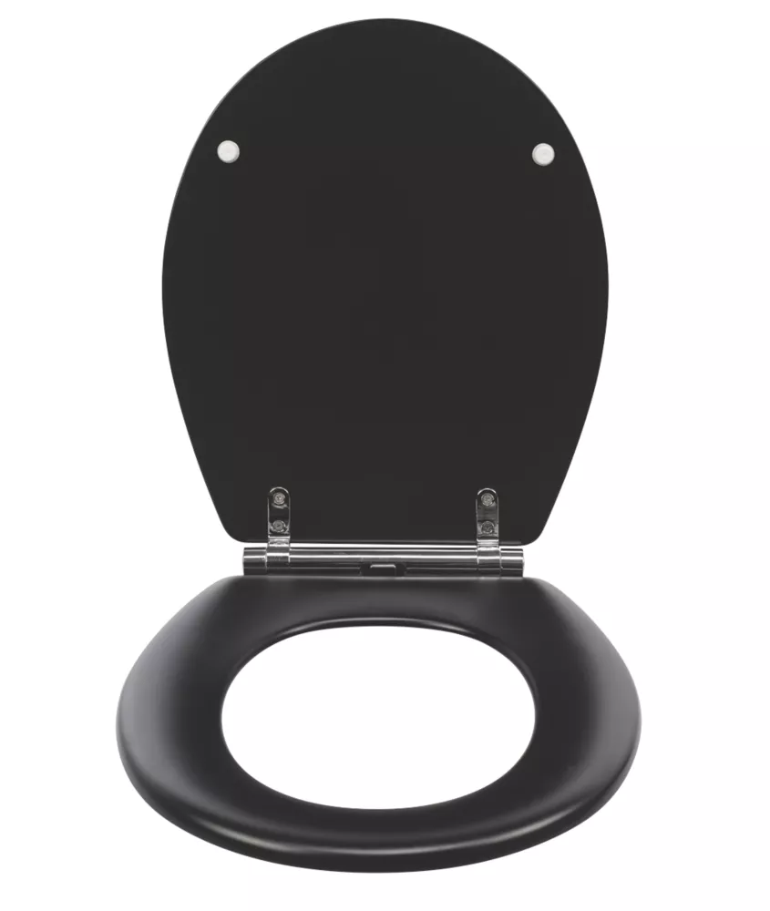 Croydex Lene Soft-Close With Quick-Release Toilet Seat Moulded Wood Black - Image 3