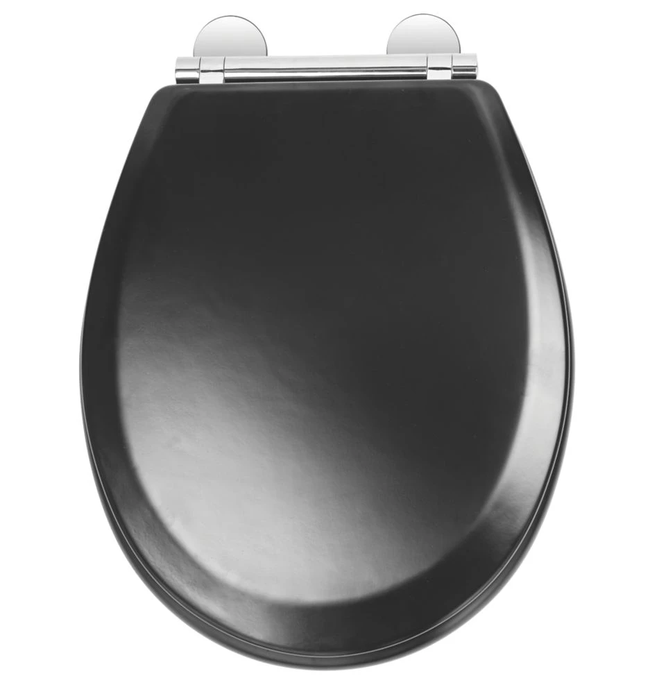 Croydex Lene Soft-Close With Quick-Release Toilet Seat Moulded Wood Black - Image 5