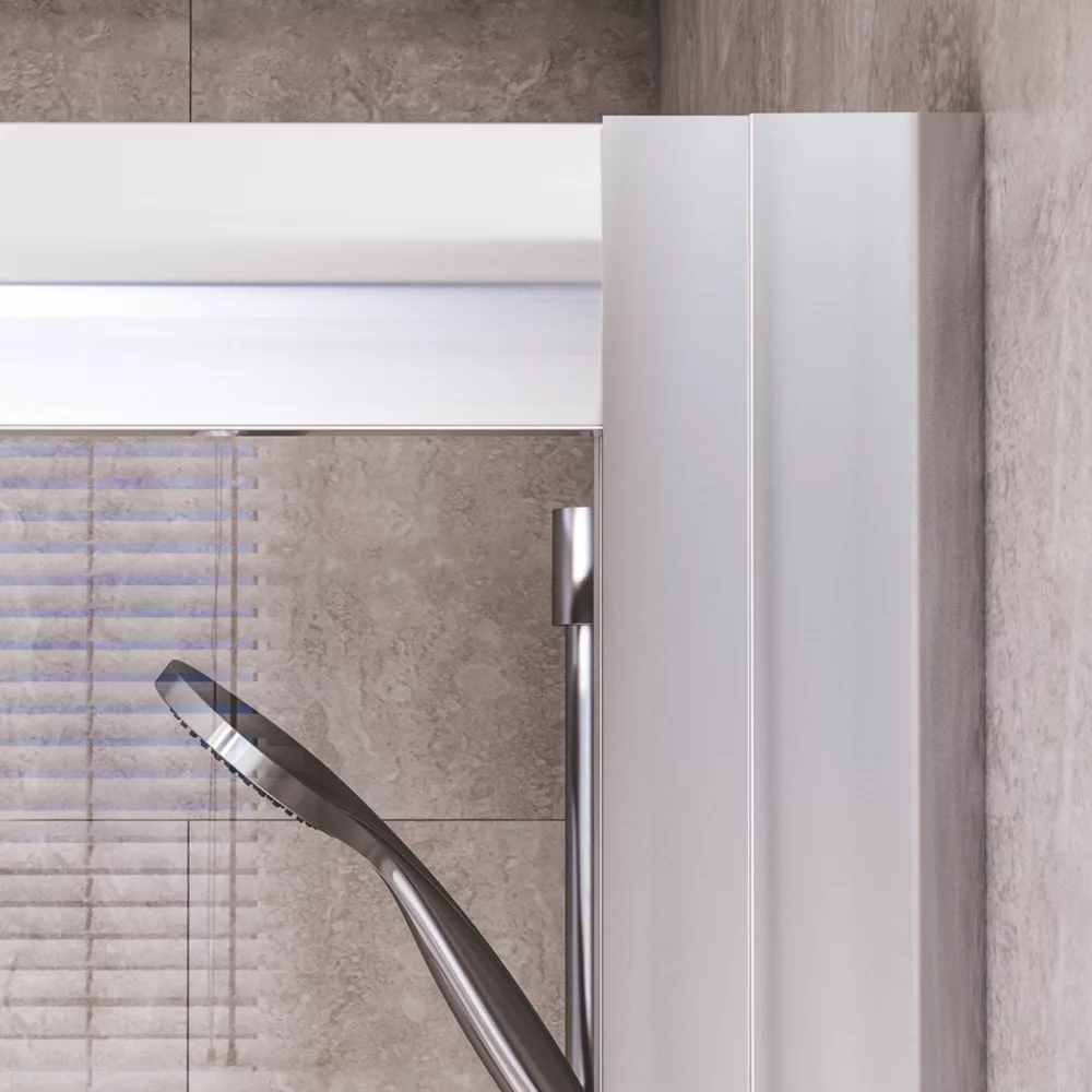 Aqualux Edge 6 Semi-Frameless Rectangular Shower Enclosure LH/RH Polished Silver 1000 X 900 X 1900mm - Image 3