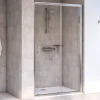 Aqualux Edge 6 Semi-Frameless Rectangular Sliding Shower Door Polished Silver 1600 X 1900mm