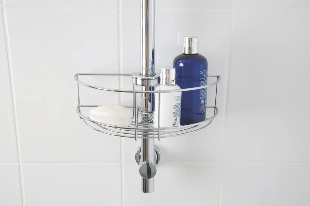 Croydex 1-Tier Riser Rail Basket Chrome - Image 2