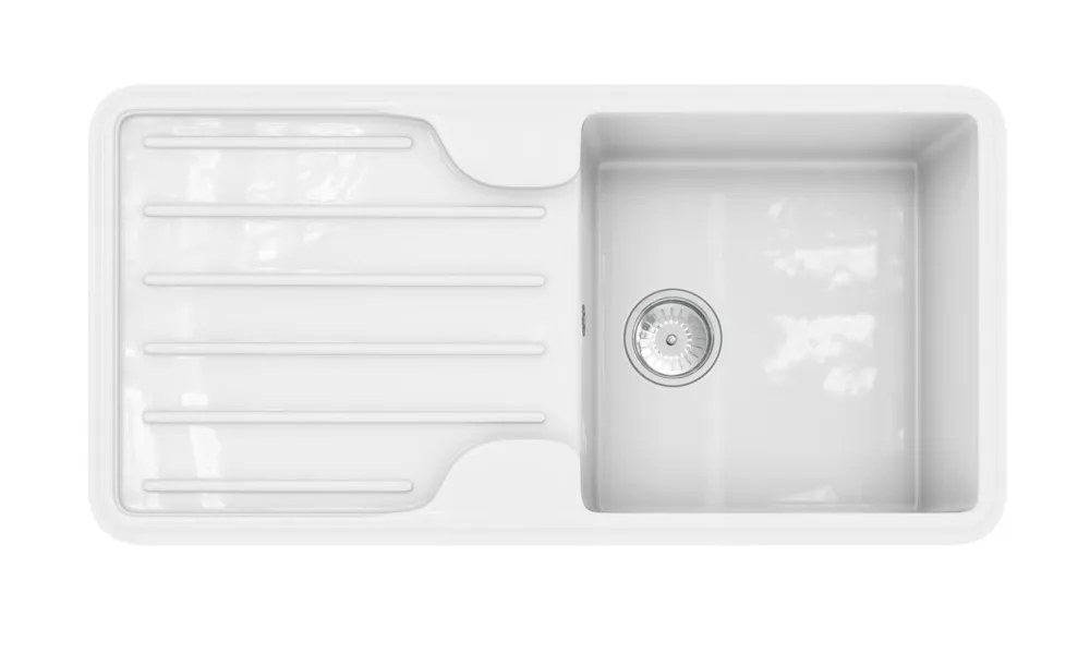 ETAL Comite 1 Bowl Composite Kitchen Sink White Reversible 1000 X 500mm - Image 2