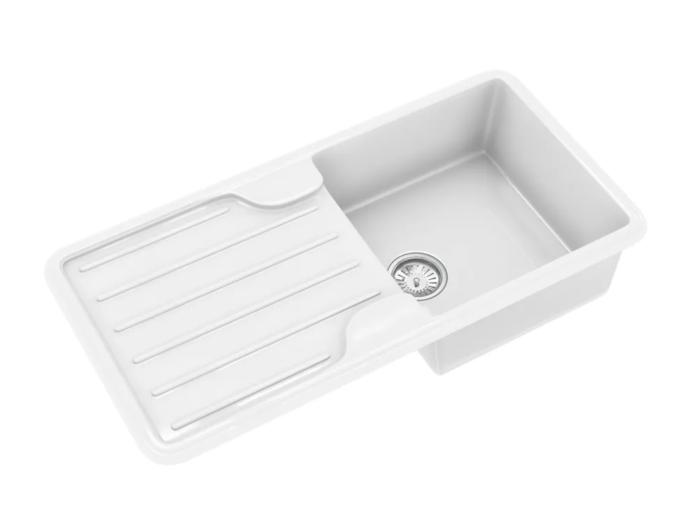 ETAL Comite 1 Bowl Composite Kitchen Sink White Reversible 1000 X 500mm