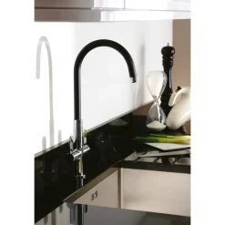 Alternative view of Abode Linear Nero Kitchen Mixer Tap (Dual Lever) Black & Chrome