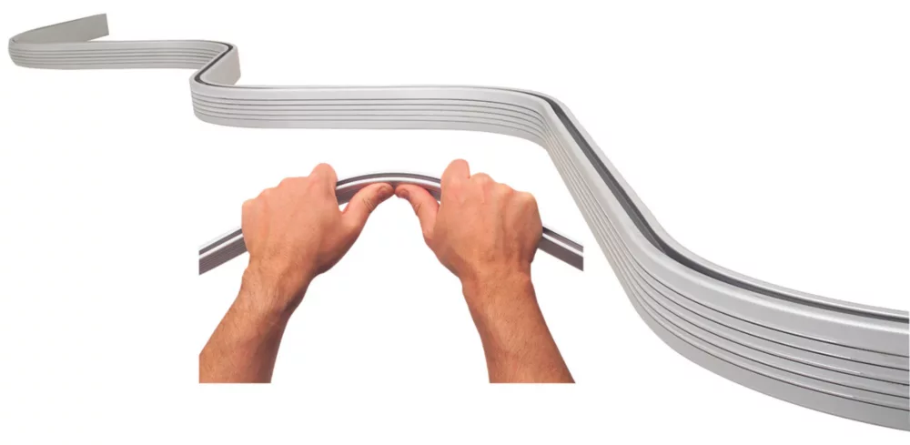 Croydex Curved Bendy Shower Curtain Rail Aluminium Silver 2500mm - Image 2